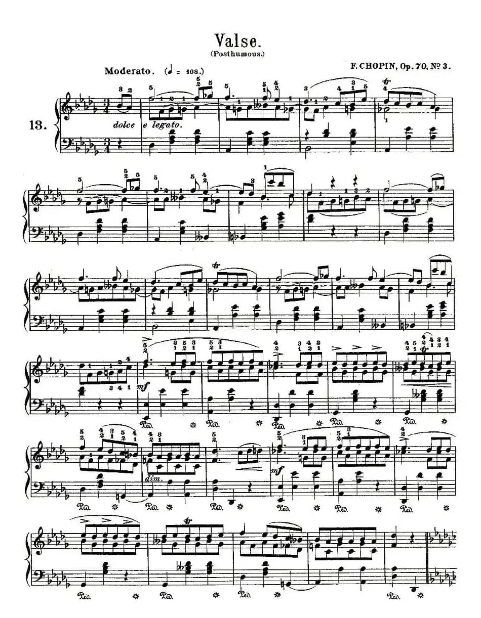 valse，Op.70, No.3