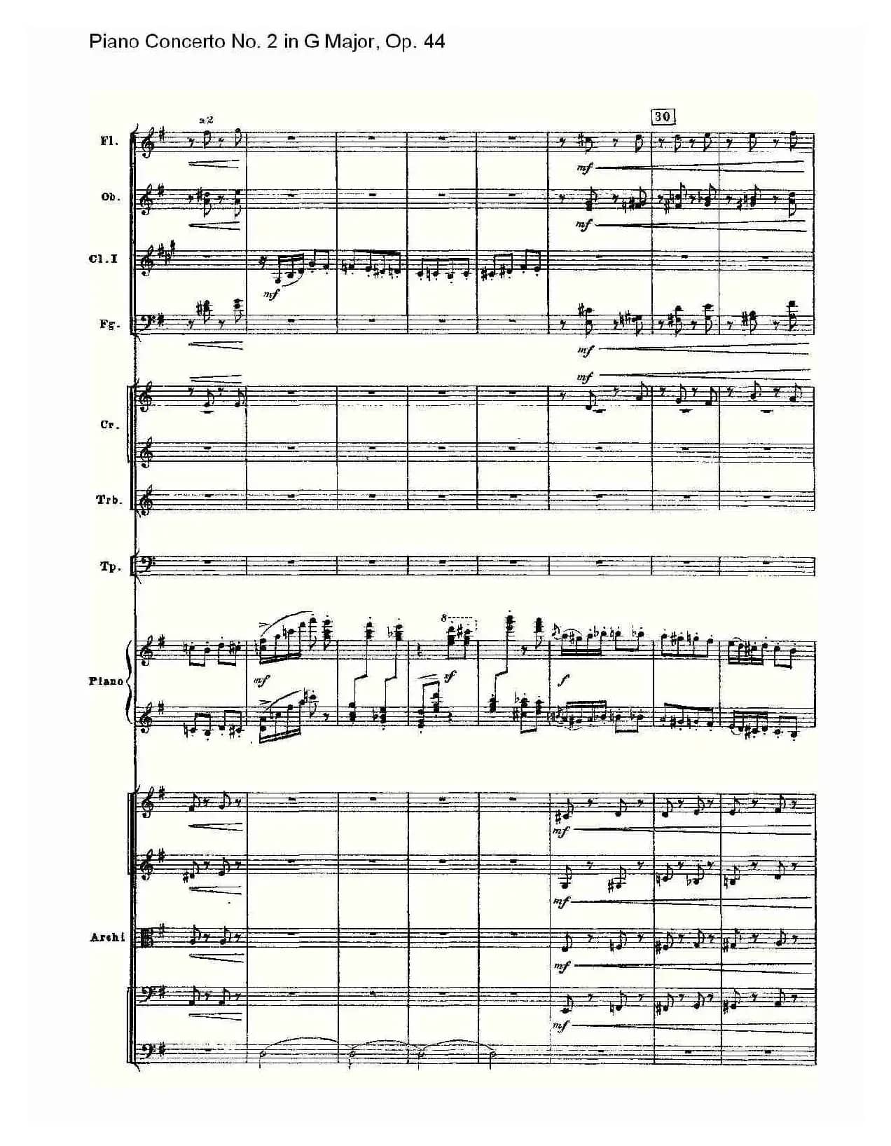 G大调第二钢琴协奏曲, Op.44第三乐章（一）