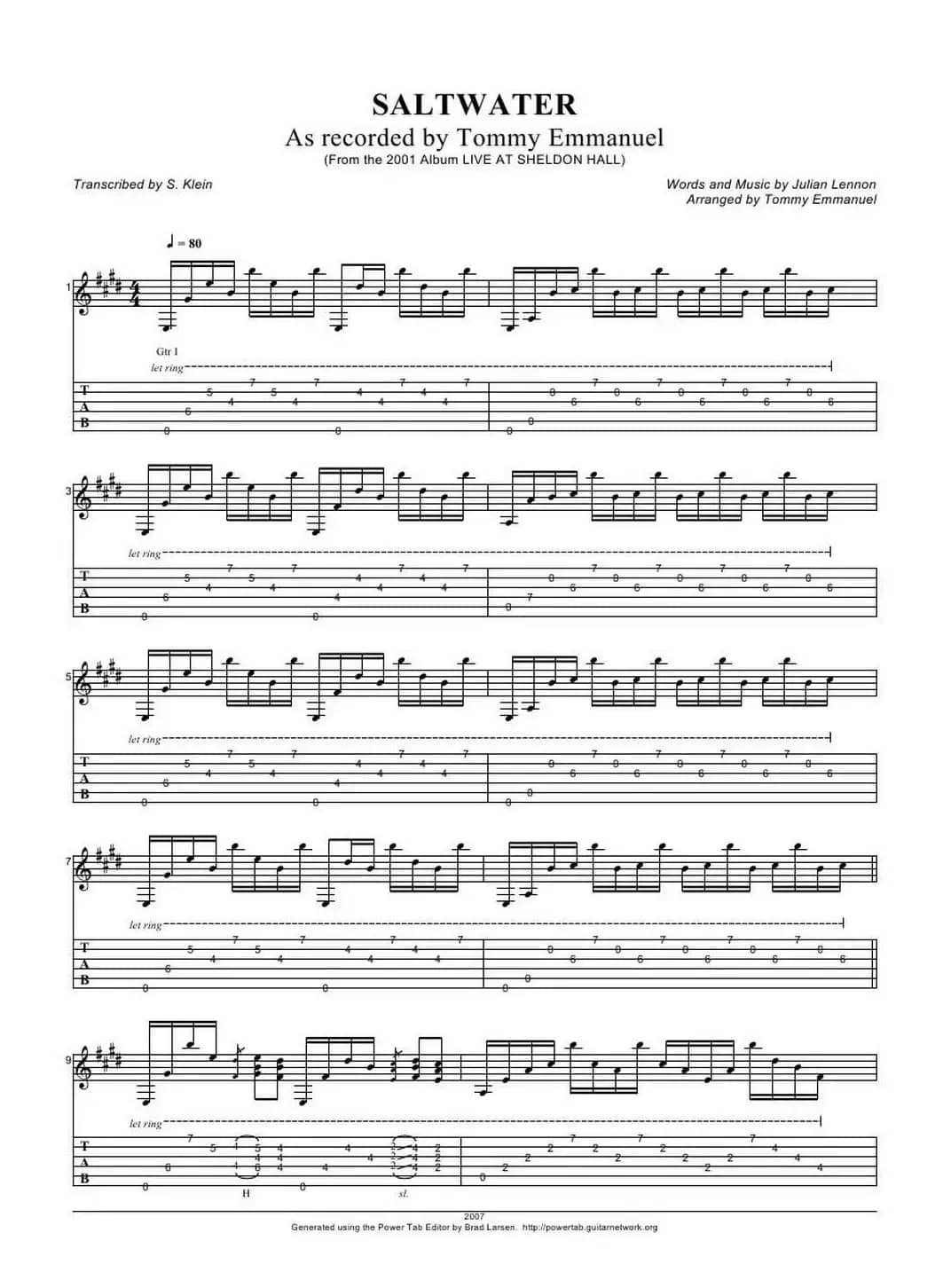 tommy emmanuel： saltwater(1)（指弹吉它）