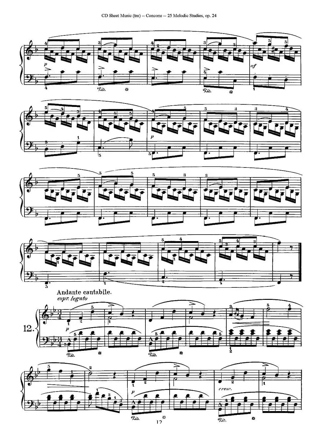Concone - 25 Melodic Studies easy and progressive（11—15）