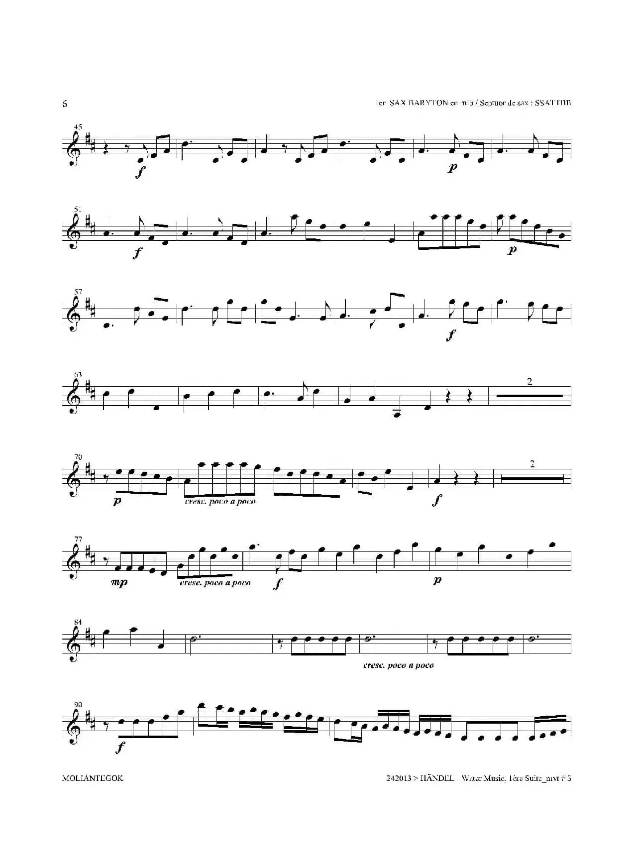 Water Music（HWV.348 No.1）（第一上低音萨克斯）