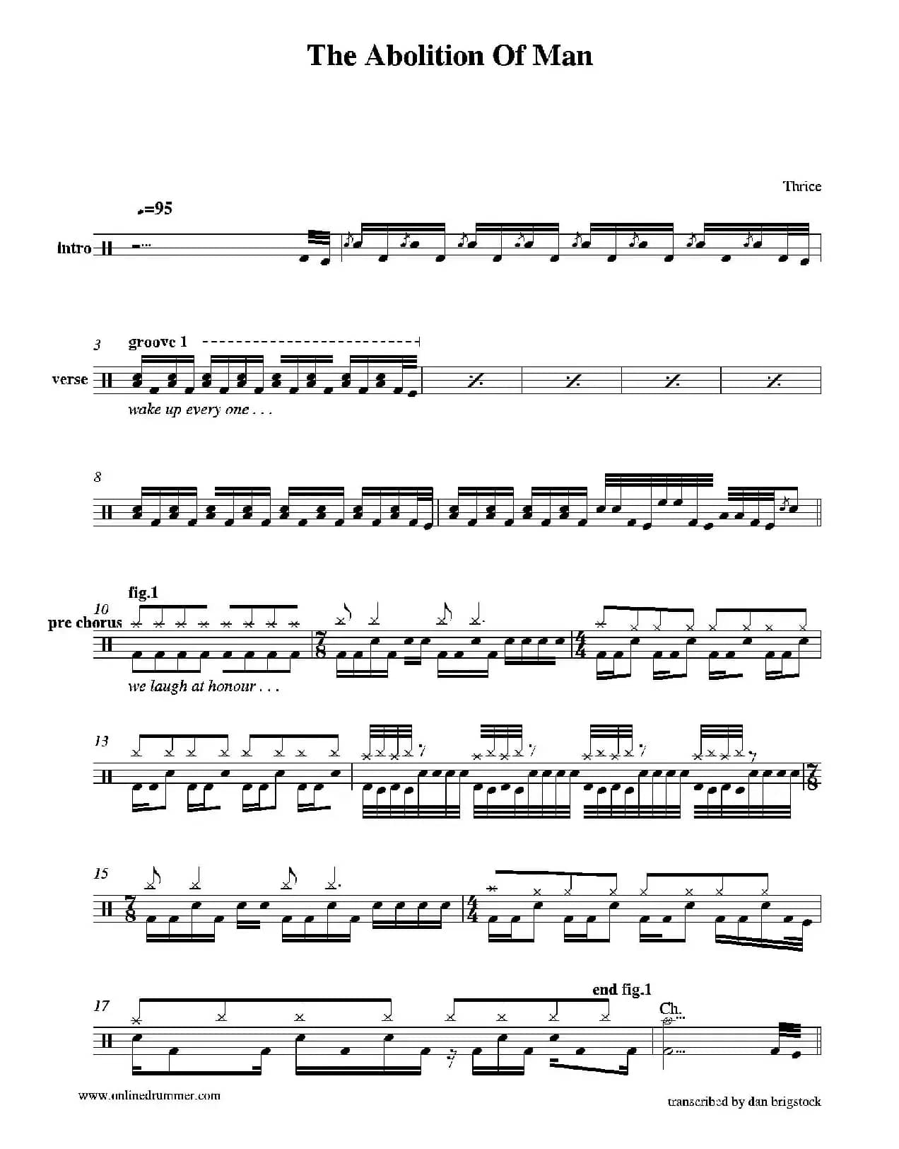 The Abolition of Man（鼓谱）