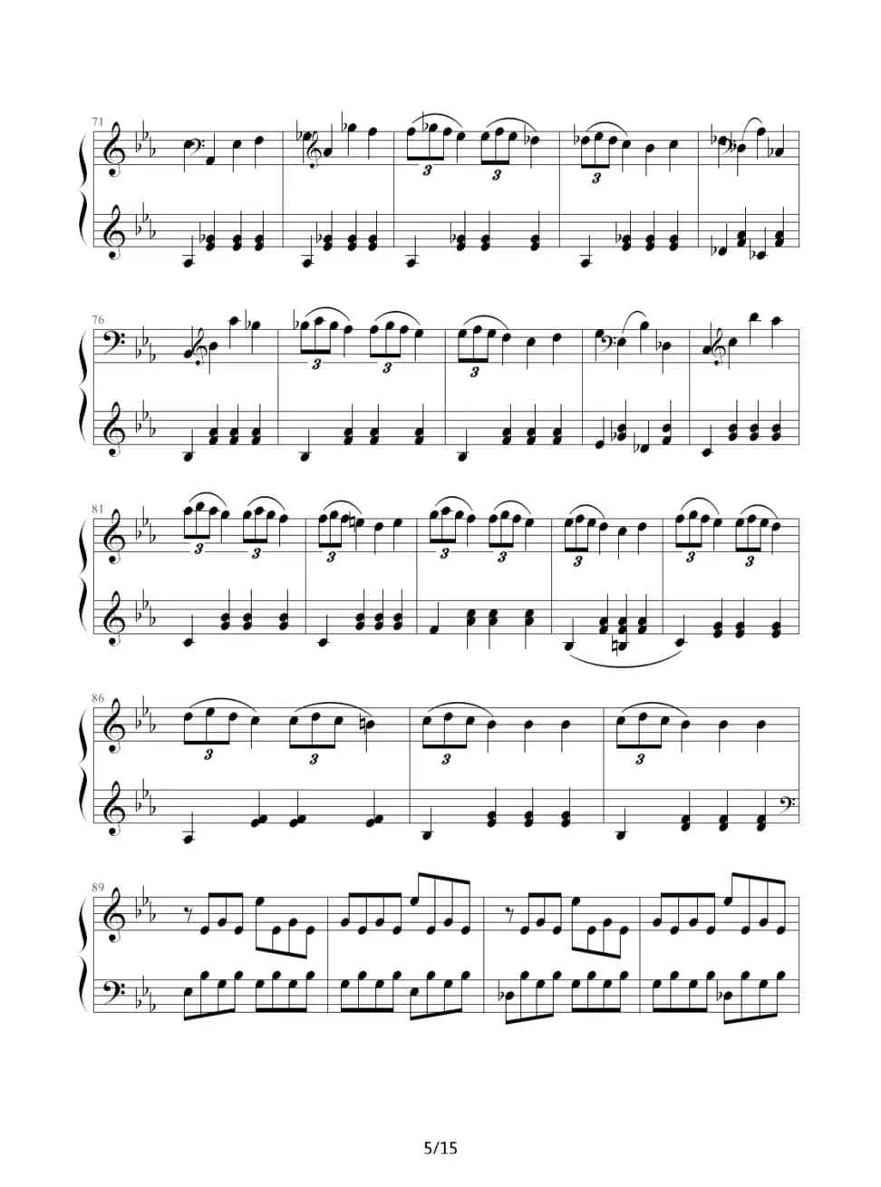 c小调第八钢琴奏鸣曲第一乐章（作品13号“悲怆”）