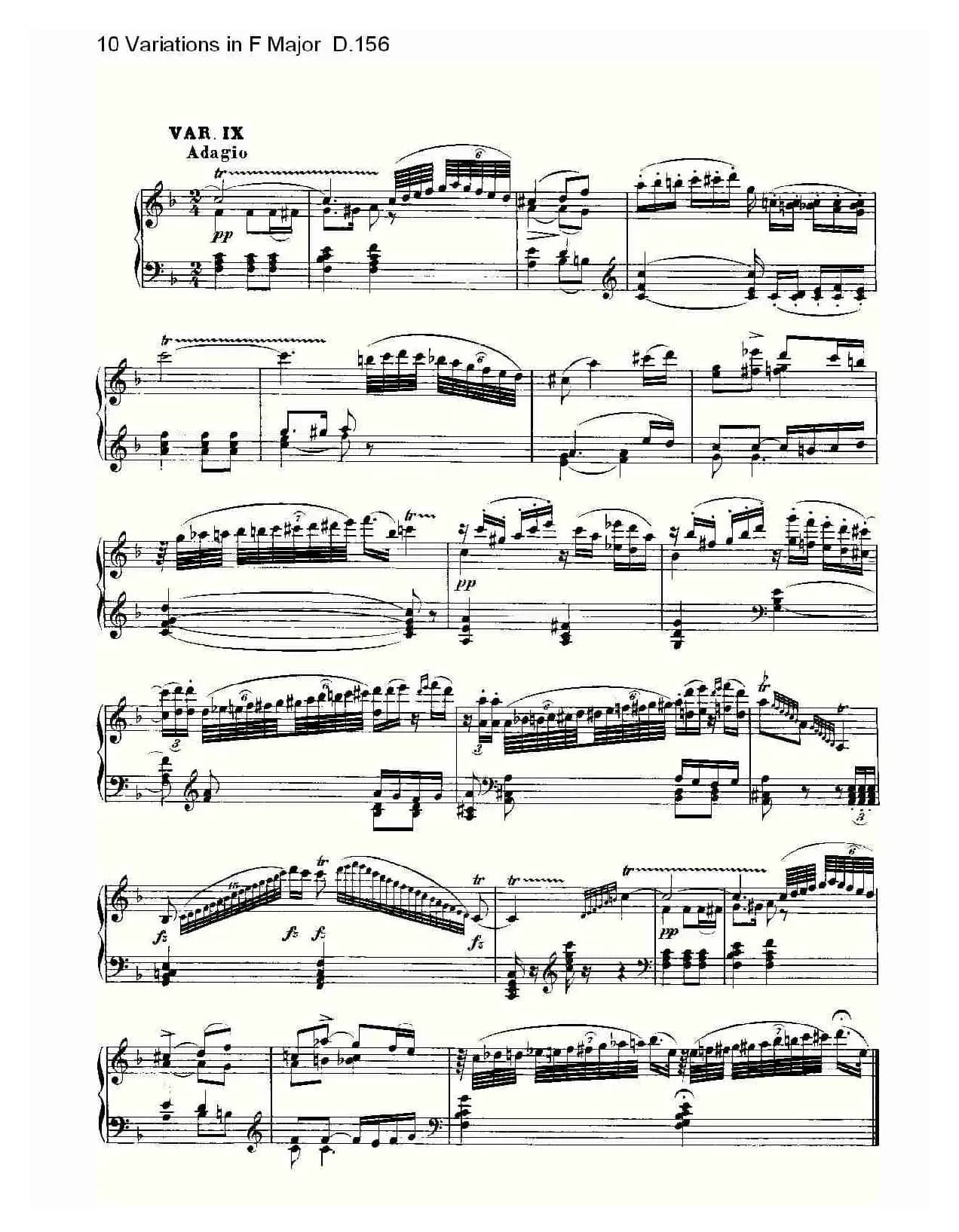 10 Variations in F Major D.156(F大调10变奏曲 D.156)