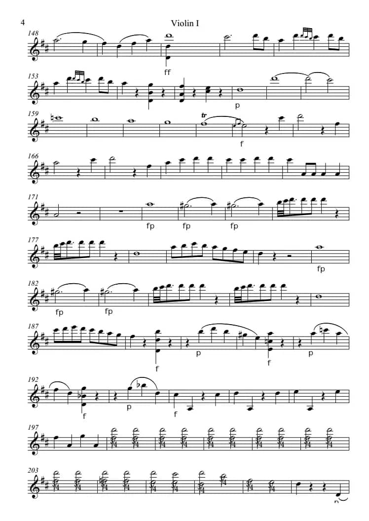 Overture from the Marriage of Figaro 费加罗的婚礼（Violin Ⅰ分谱）