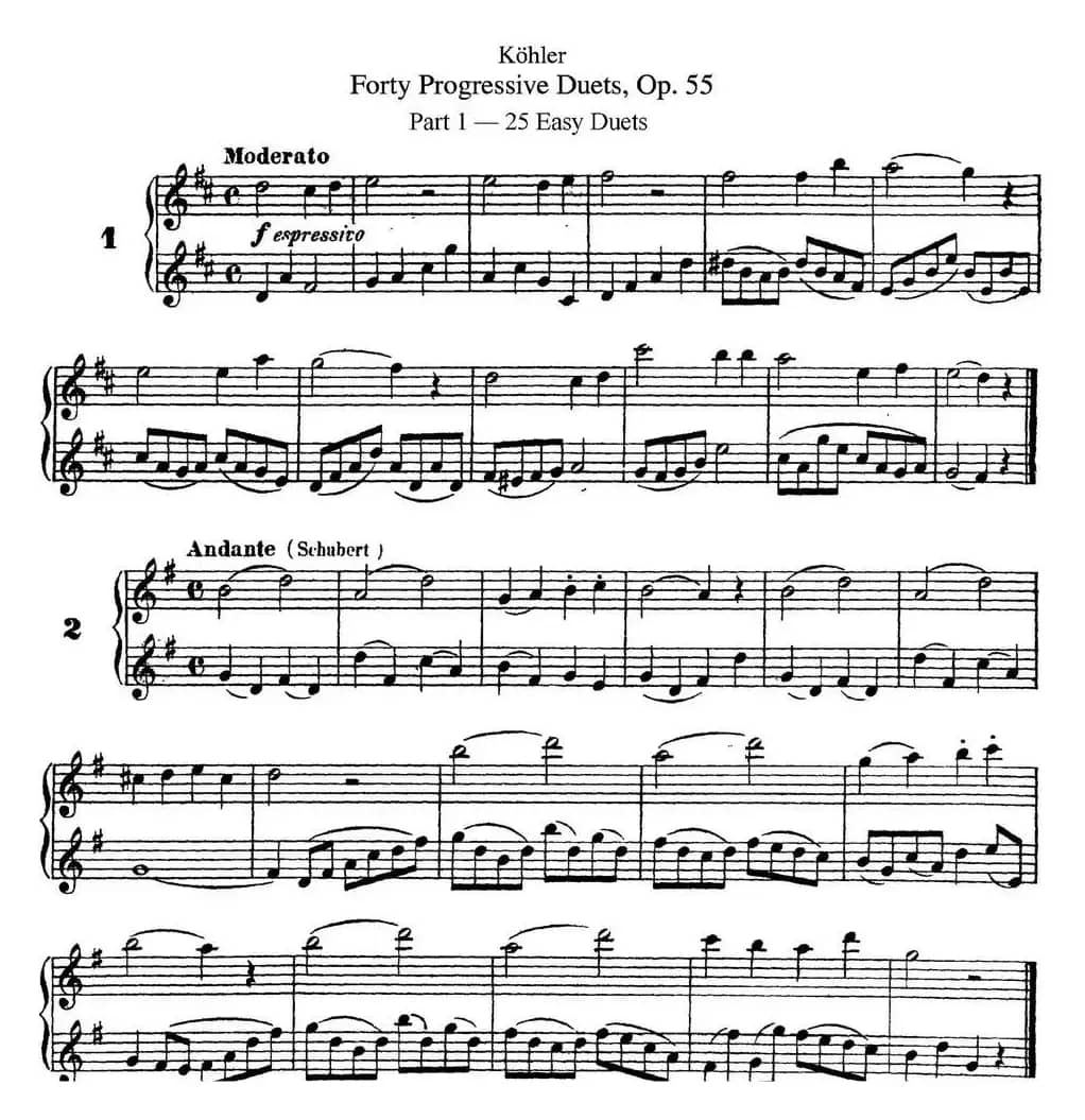 柯勒40首长笛提高练习曲OP.55（NO.1-NO.2）