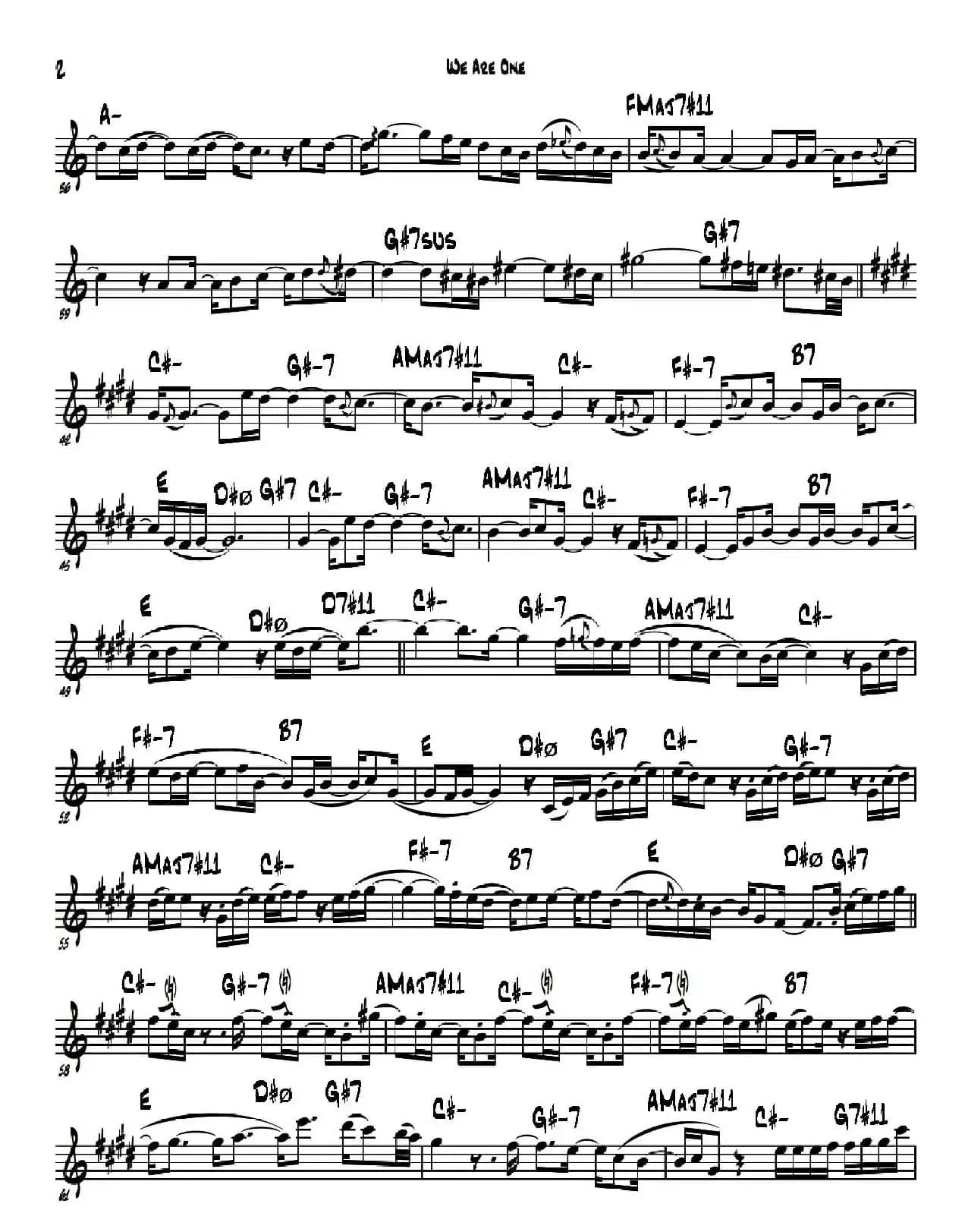 We Are One（次中音萨克斯）