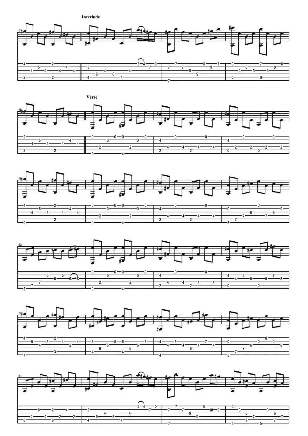 My Heart Will Go On（指弹谱）
