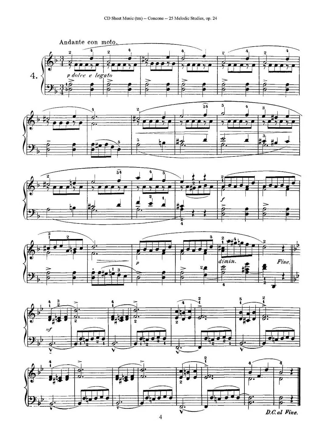 Concone - 25 Melodic Studies easy and progressive（1—5）