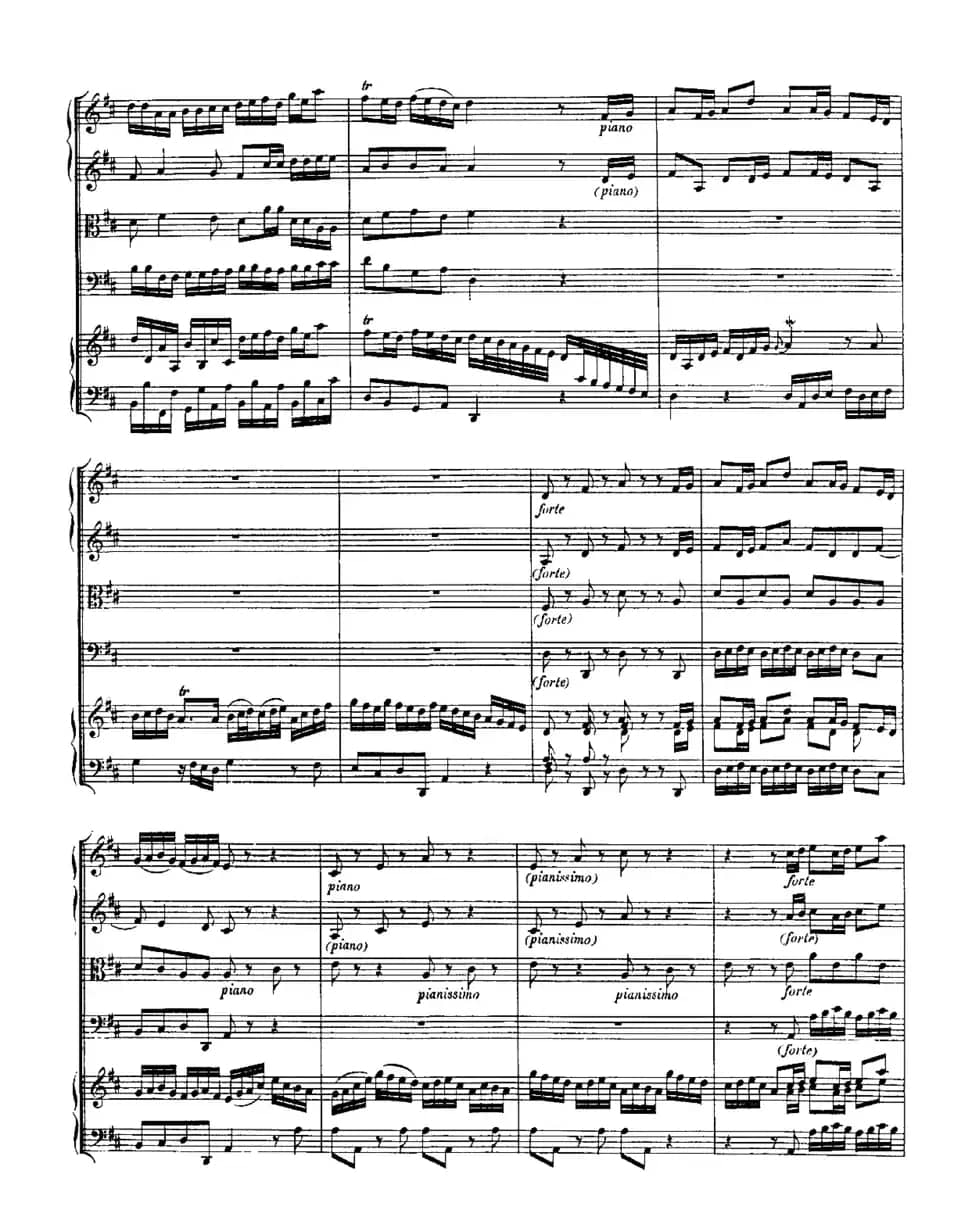 Harpsichd Concerto in D Maj BWV 1054（D大调第三号古钢琴协奏曲·总谱）