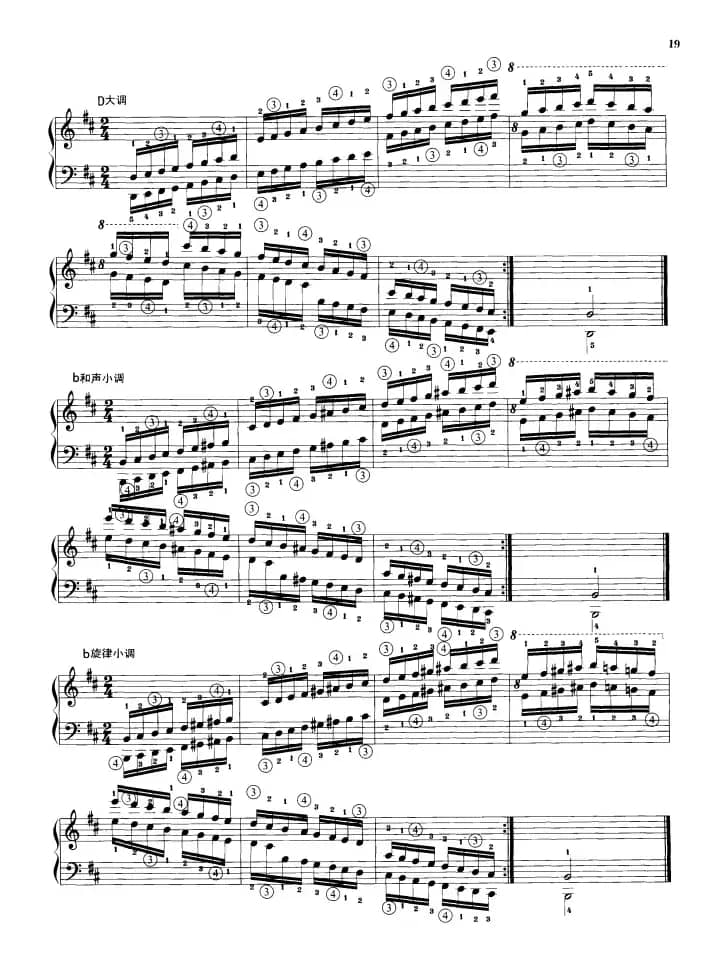 钢琴音阶练习：同向四个八度