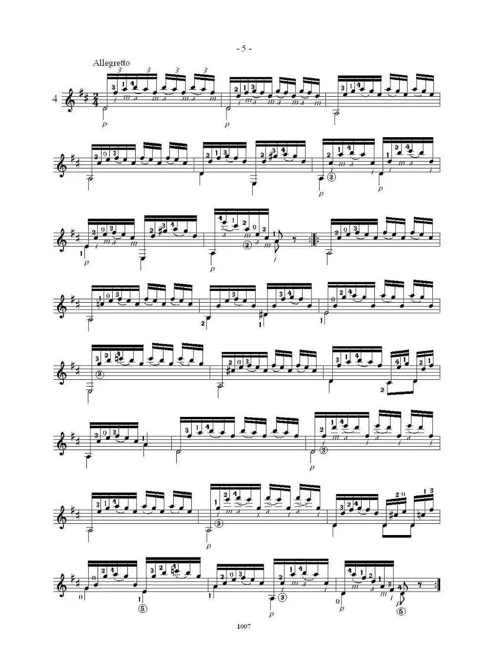 卡尔卡席25首练习曲之1——5