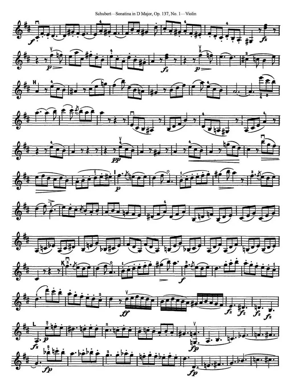 Violin Sonatina in D major Op.137 No.1