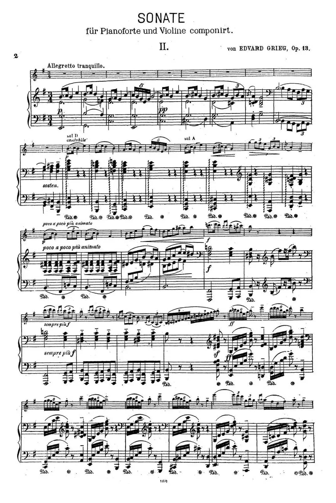 VIOLIN SONATA No.2 in G major（G大调第二小提琴奏鸣曲）（Ⅱ）（小提琴+钢琴伴奏）