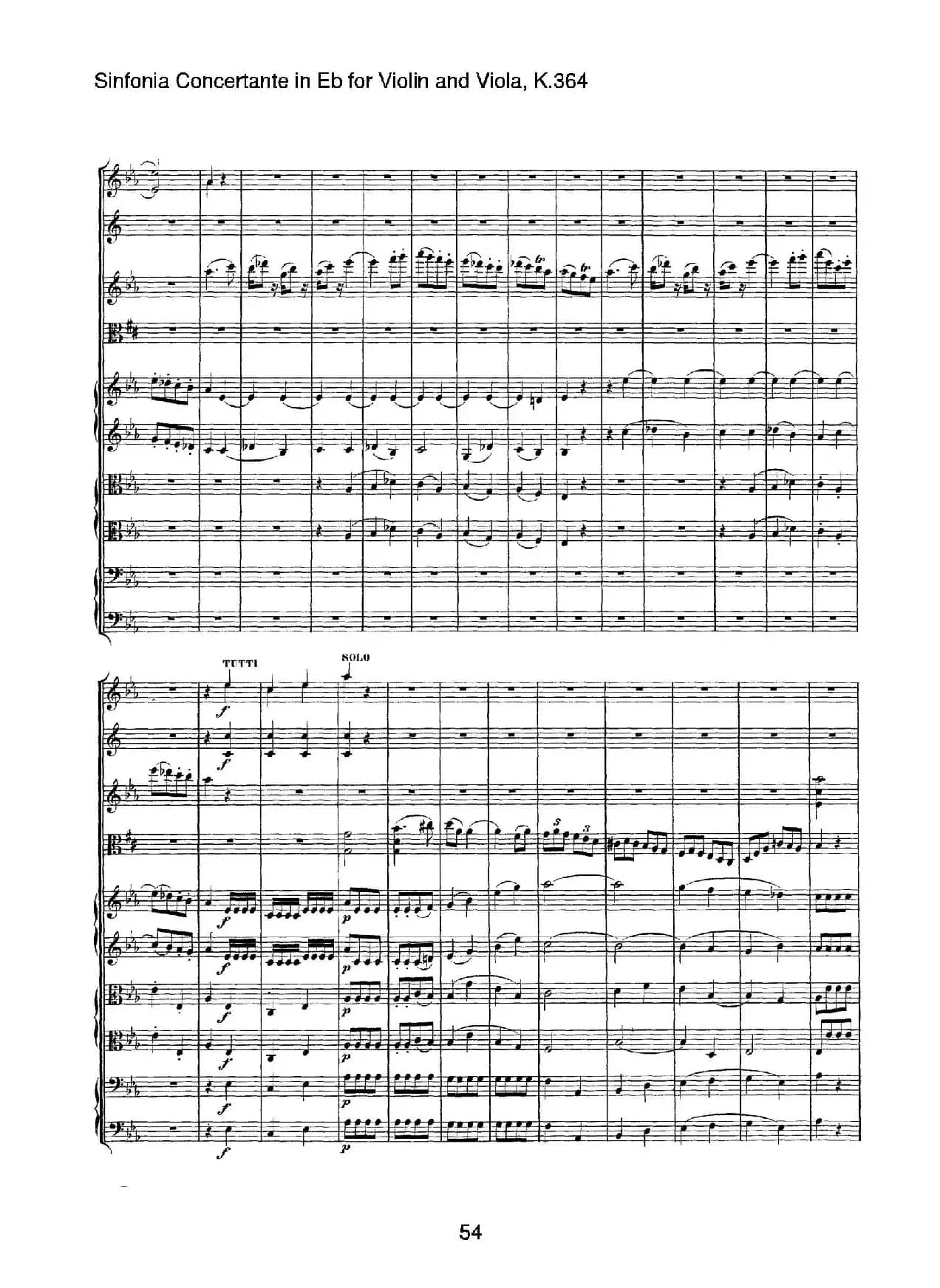 降E大调交响协奏曲（《Sinfonia Concertante in Eb》for Violin and Viola K.364）