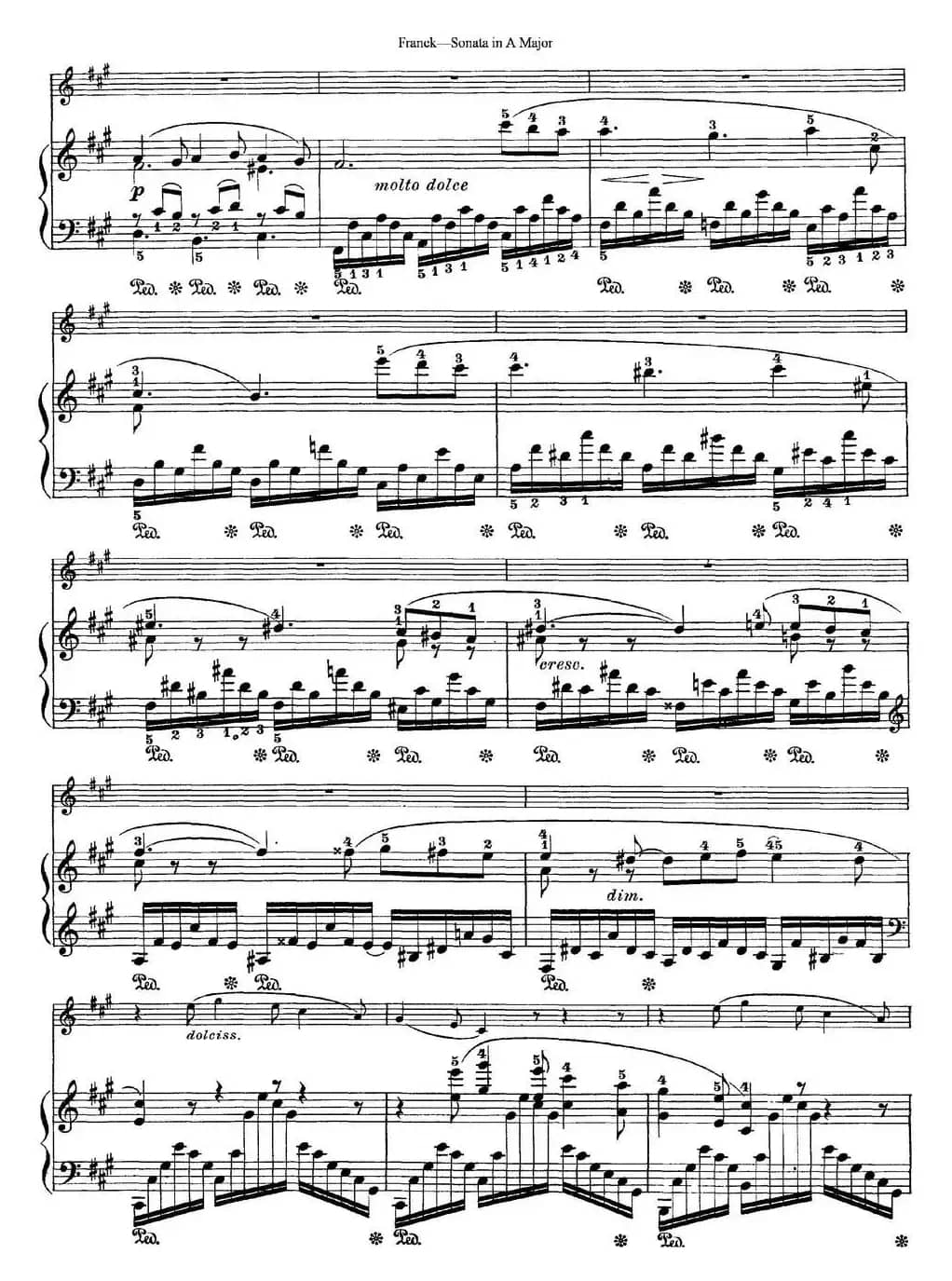 Franck Sonata in A Major（小提琴+钢琴伴奏）