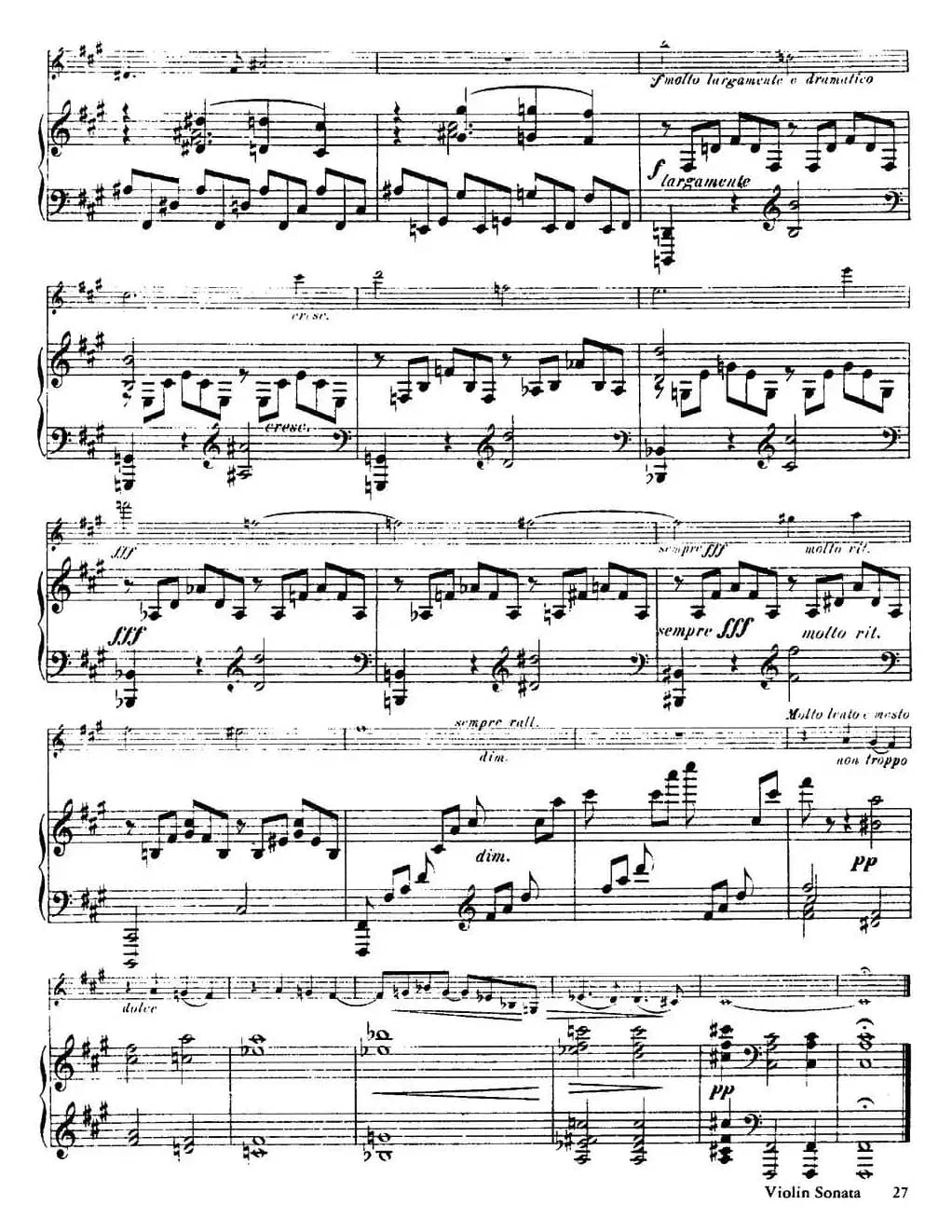 法朗克《A大调小提琴奏鸣曲》（III）（小提琴+钢琴伴奏）