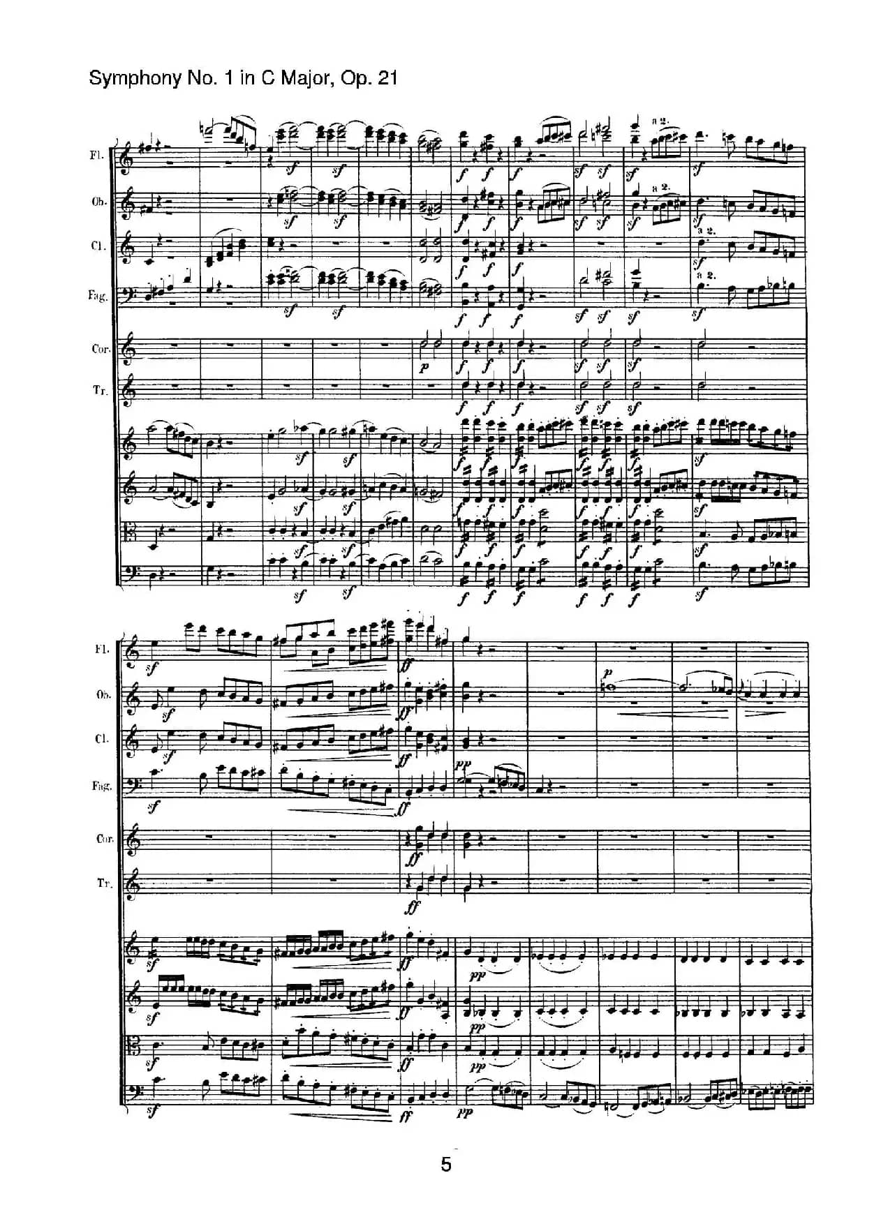 Symphony No.1 in C Major Op.21（Ⅰ）（交响乐总谱）