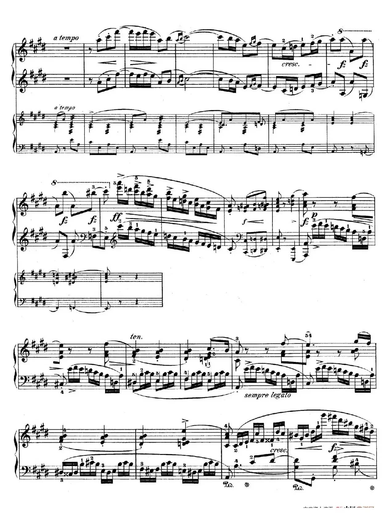 e小调第一钢琴协奏曲 Op.11((钢琴独奏版·第三乐章)