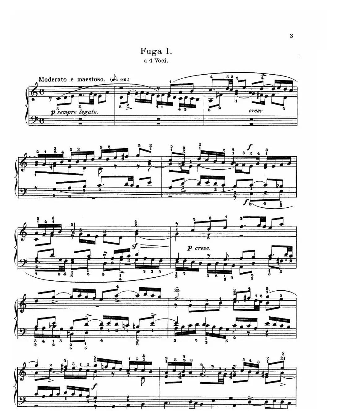 巴赫《平均律钢琴曲集》The Well Tempered Clavier（Prelude & Fugue_01）