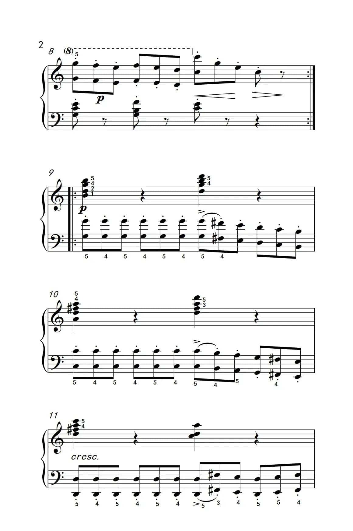 车尔尼钢琴八度练习曲 553（1）