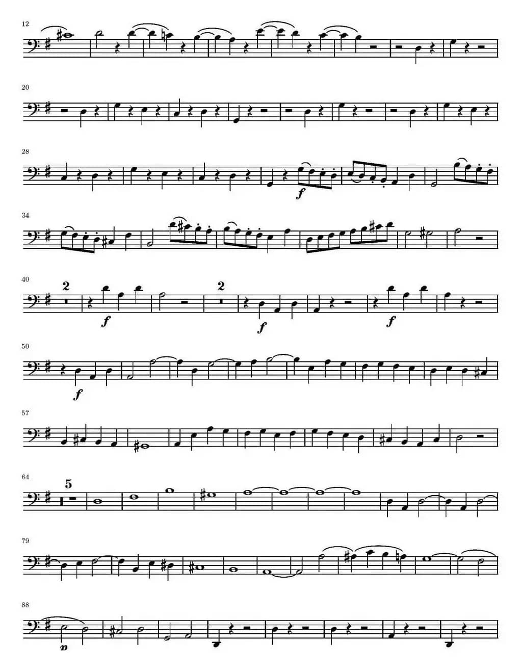 String Quartet KV.387（弦乐四重奏大提琴分谱）