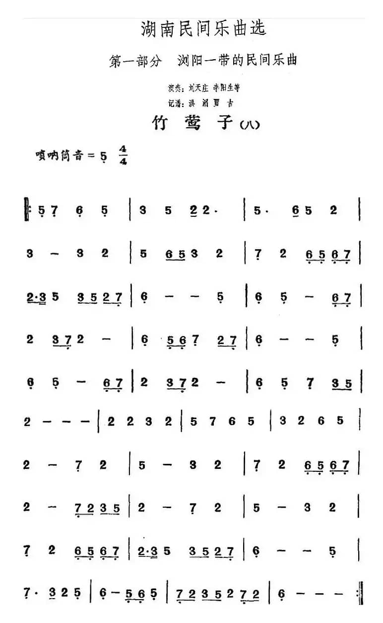 湖南民间乐曲选：竹莺子（八）