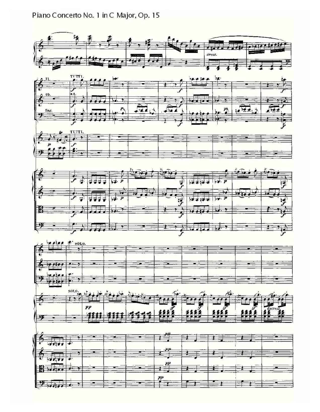 C大调钢琴第一协奏曲 Op.15 第三乐章