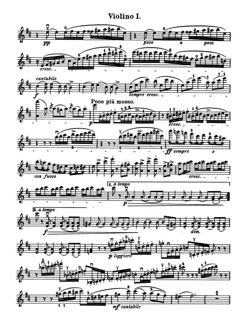 QUARTET No.1 IN D MAJOR Op.11（弦乐四重奏、小提琴分谱）