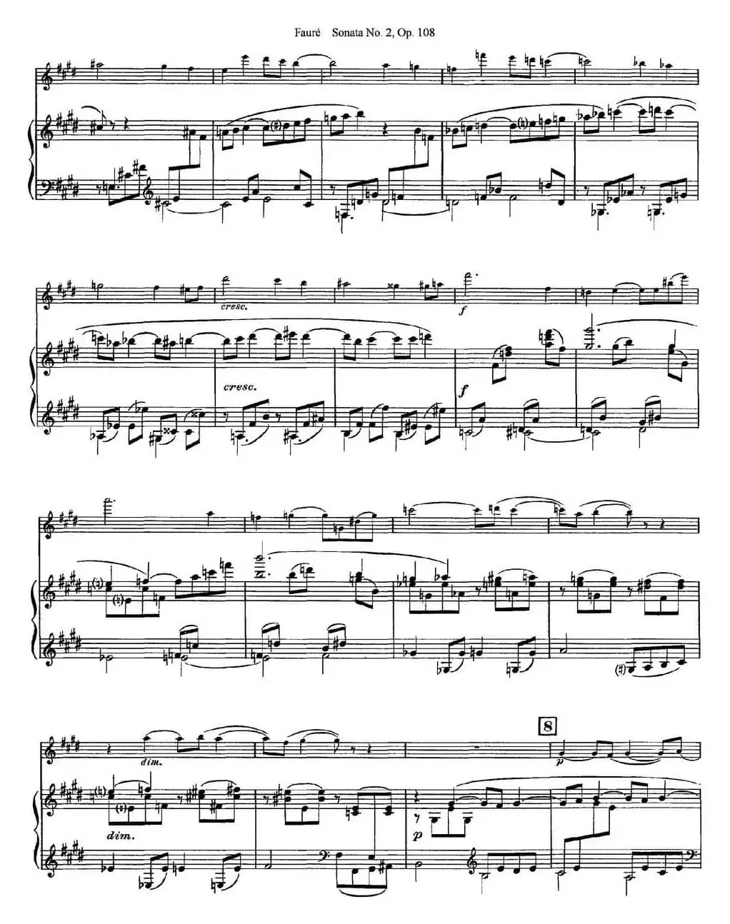 Violin Sonata No.2 Op.108（小提琴+钢琴伴奏）