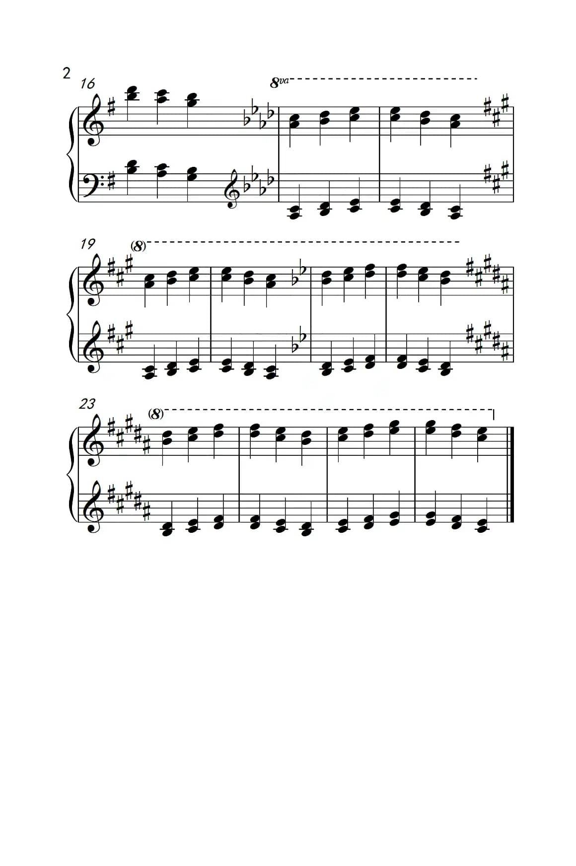 双音练习 25（儿童钢琴手指练习 2）