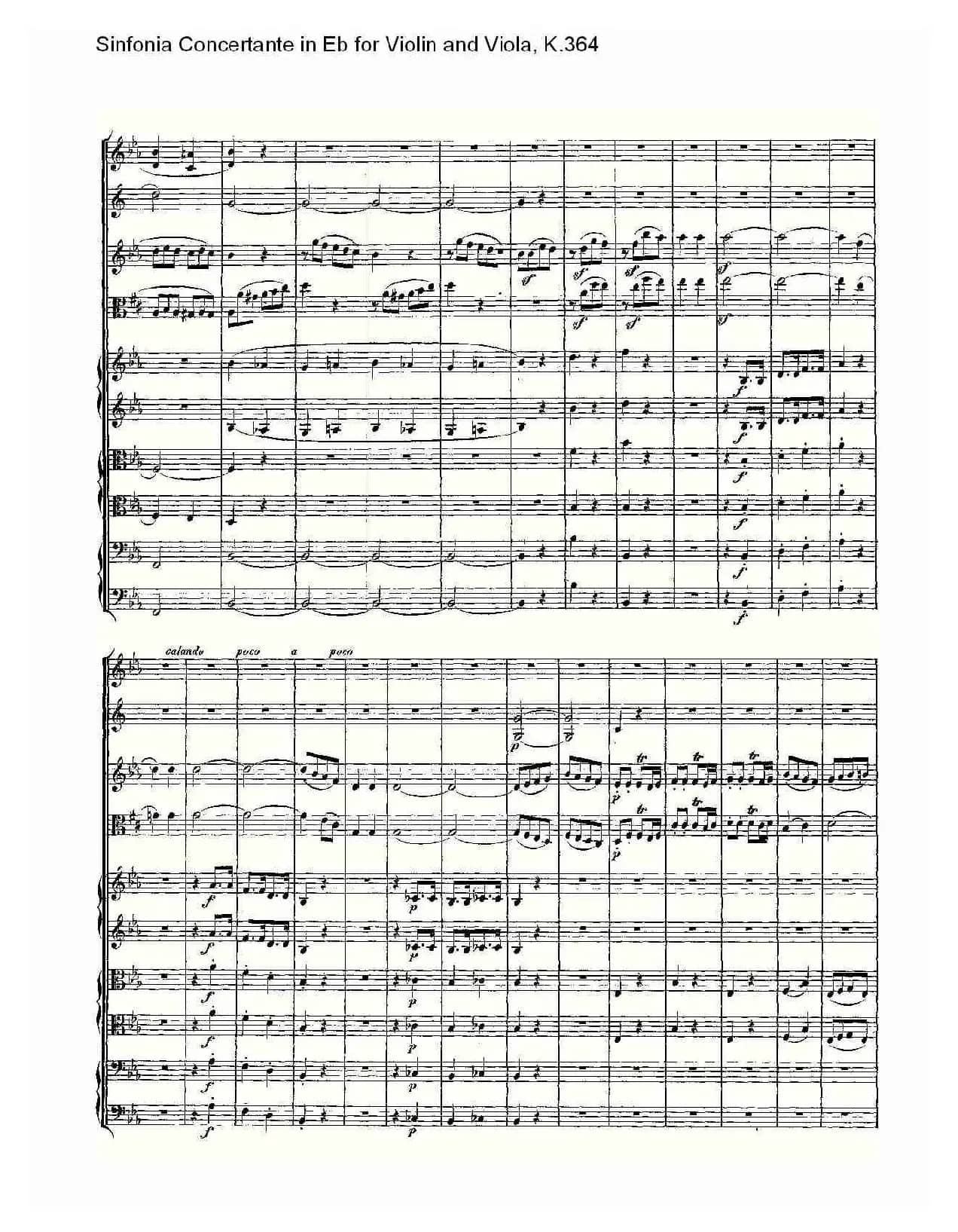 Eb调小提琴与中提琴炫技序曲, K.364（二）