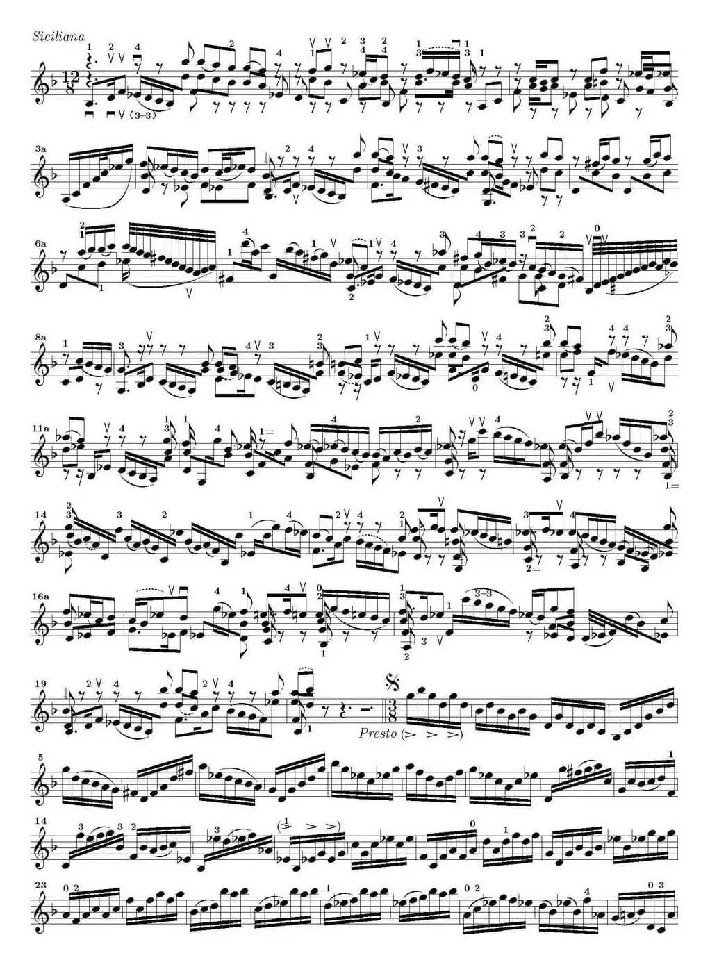 Bach Sonata BWV1001（无伴奏小提琴组曲）