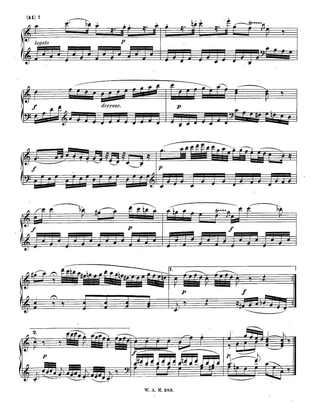 G大调第五钢琴奏鸣曲 KV.283 