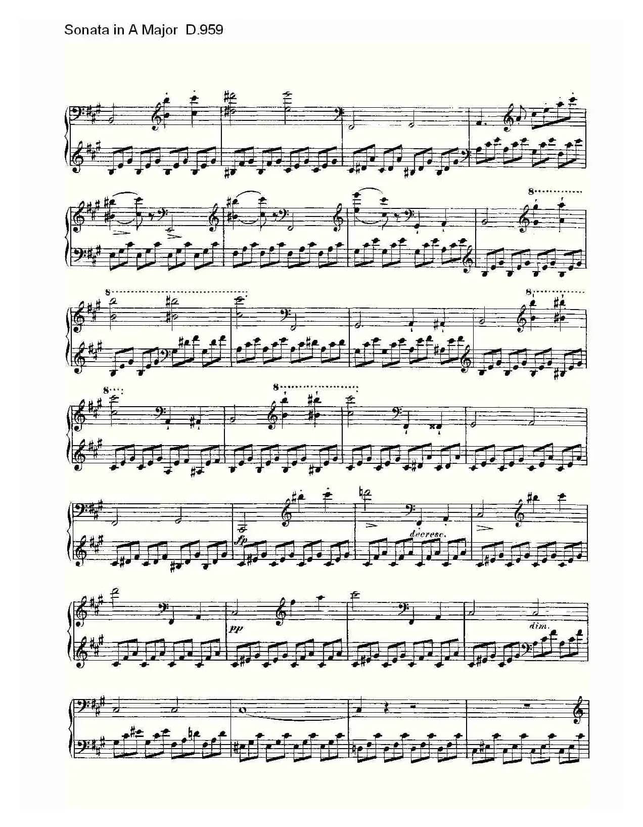 Sonata in A Major D.959（A大调奏鸣曲 D.959）