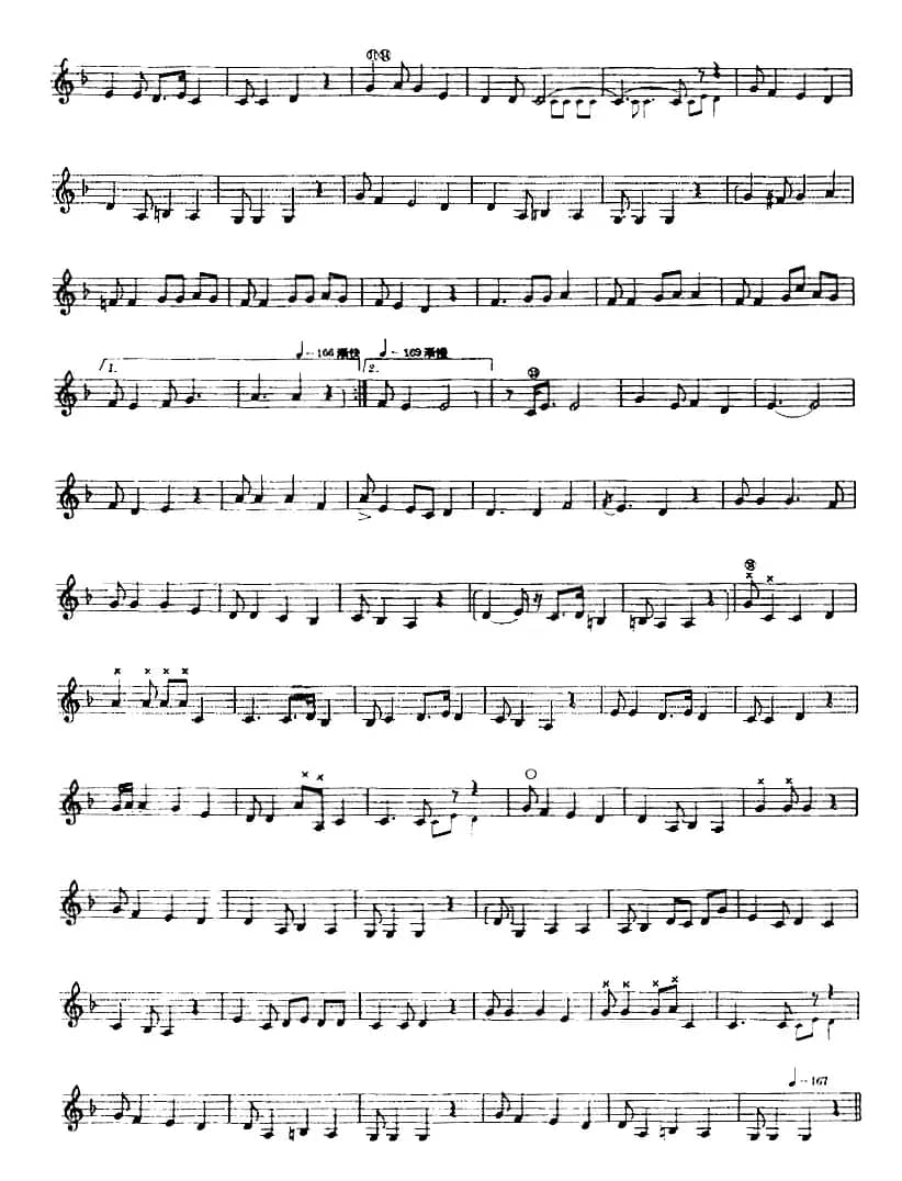 十二木卡姆：Ⅲ 木夏乌热克木卡姆 165——173（主旋律谱）