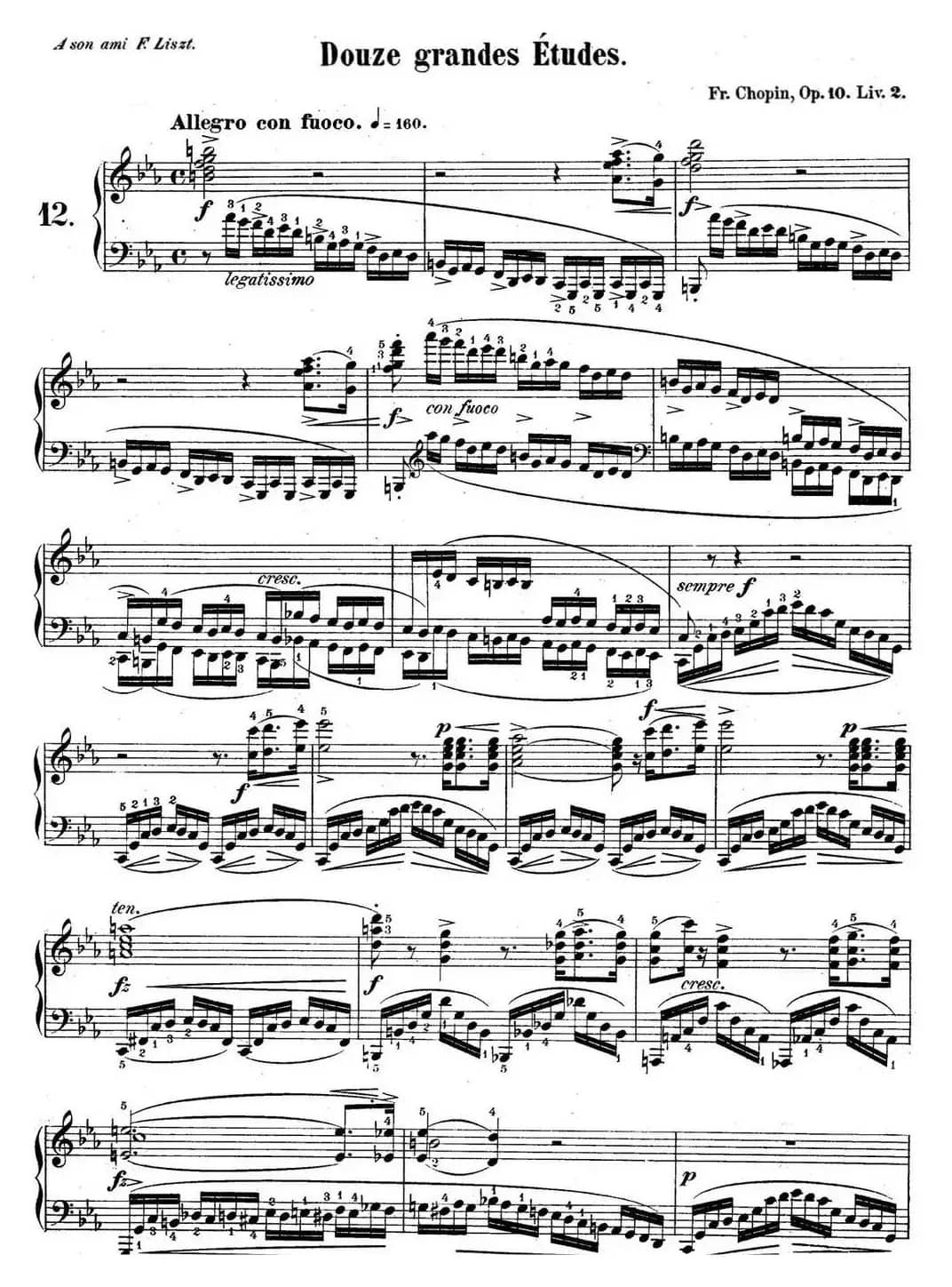 肖邦练习曲12 Op.10 No.12 革命 c小调 C minor Revolutionary