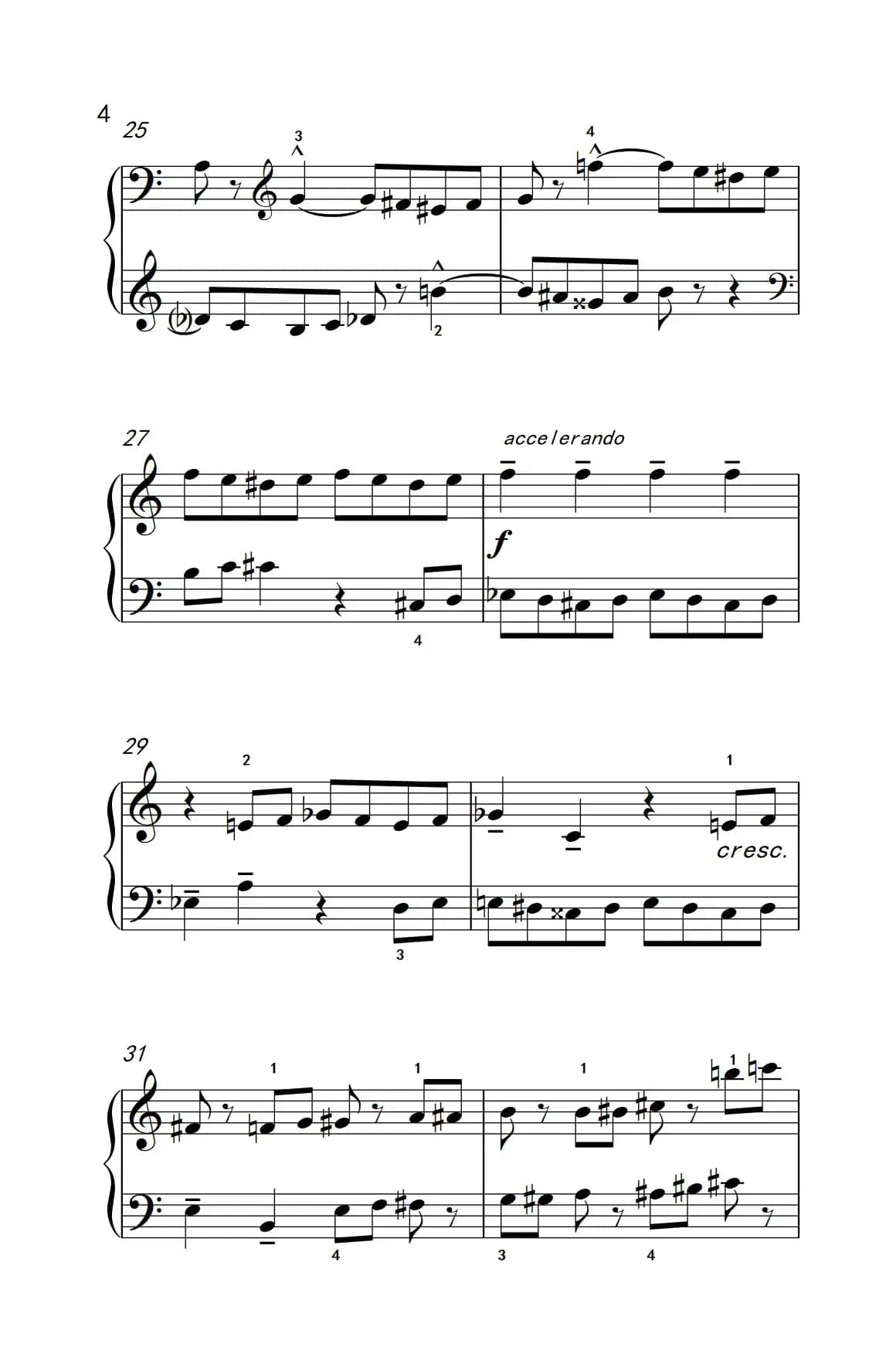 半音创意曲（三） A（巴托克 小宇宙 钢琴教程 6）