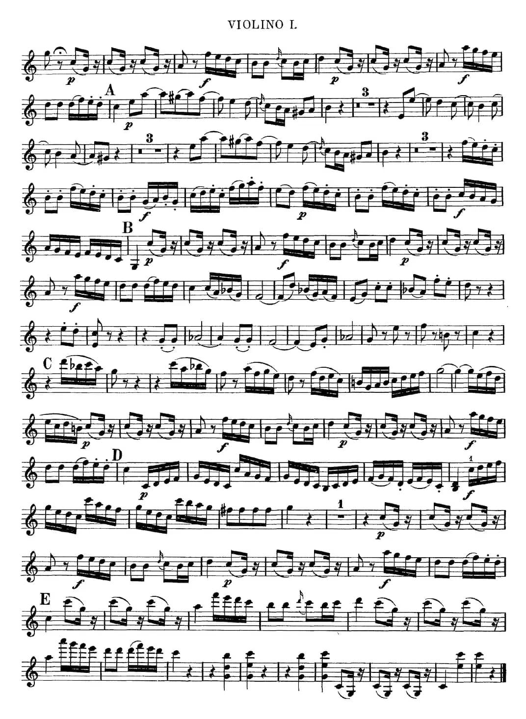 Mozart《Quartet No.10 in C Major,K.170》（Violin 1分谱）