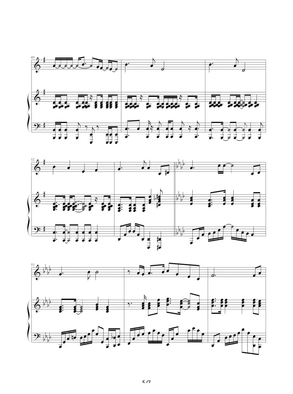 柠檬草的味道（钢琴伴奏谱）