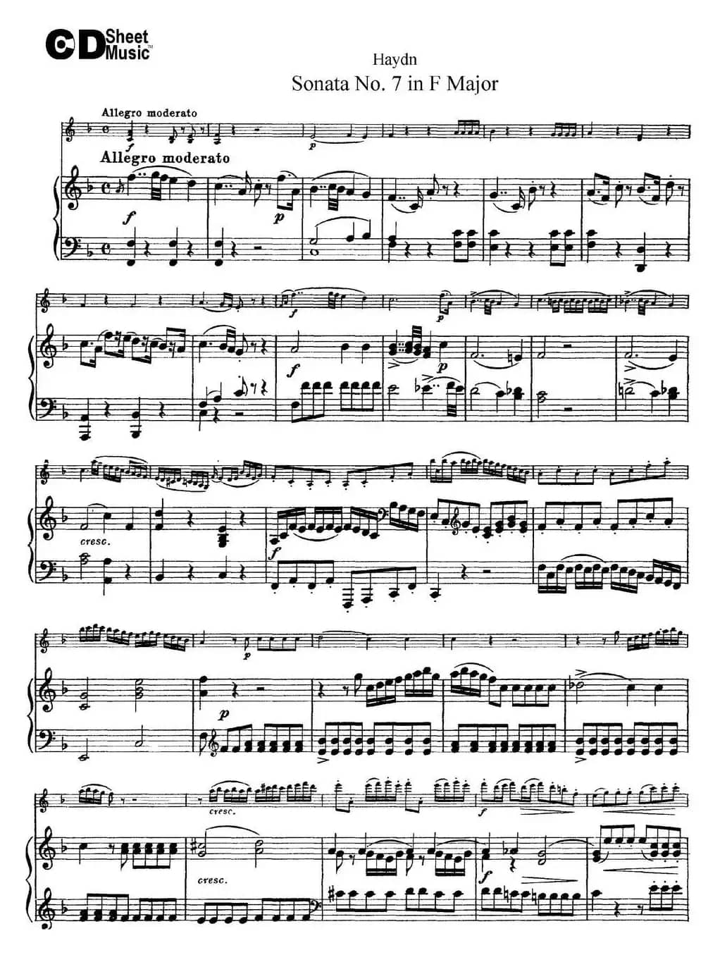 Violin Sonata No.7 in F Major（小提琴+钢琴伴奏）