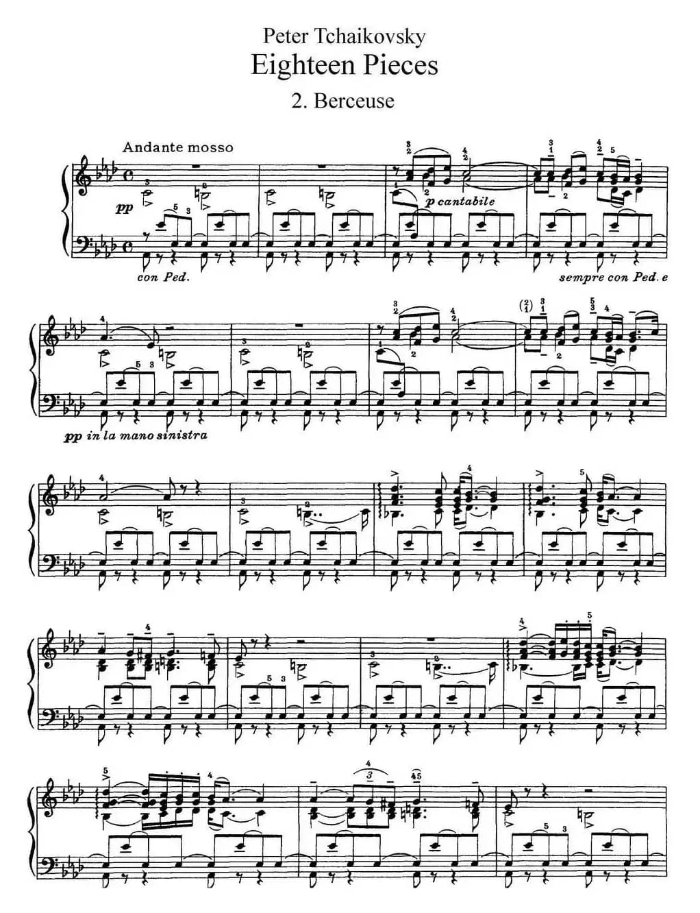 柴可夫斯基18首钢琴小品Op.72(2.Berceuse)