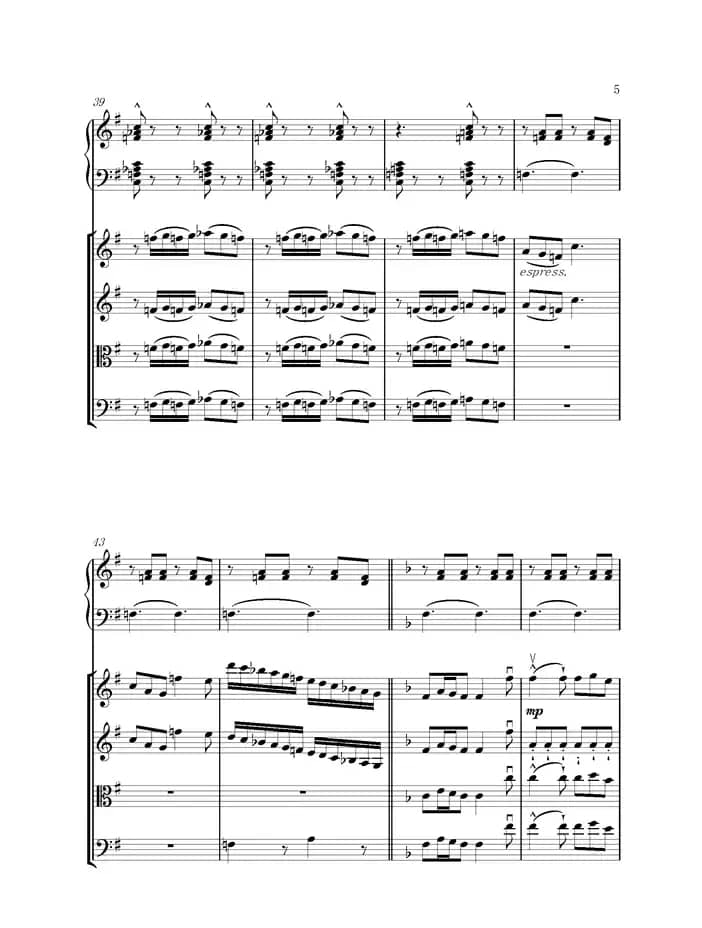 单二部弦乐四重奏