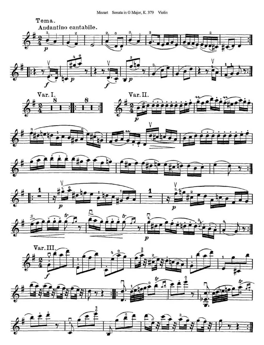 Violin Sonata in G Major K.379