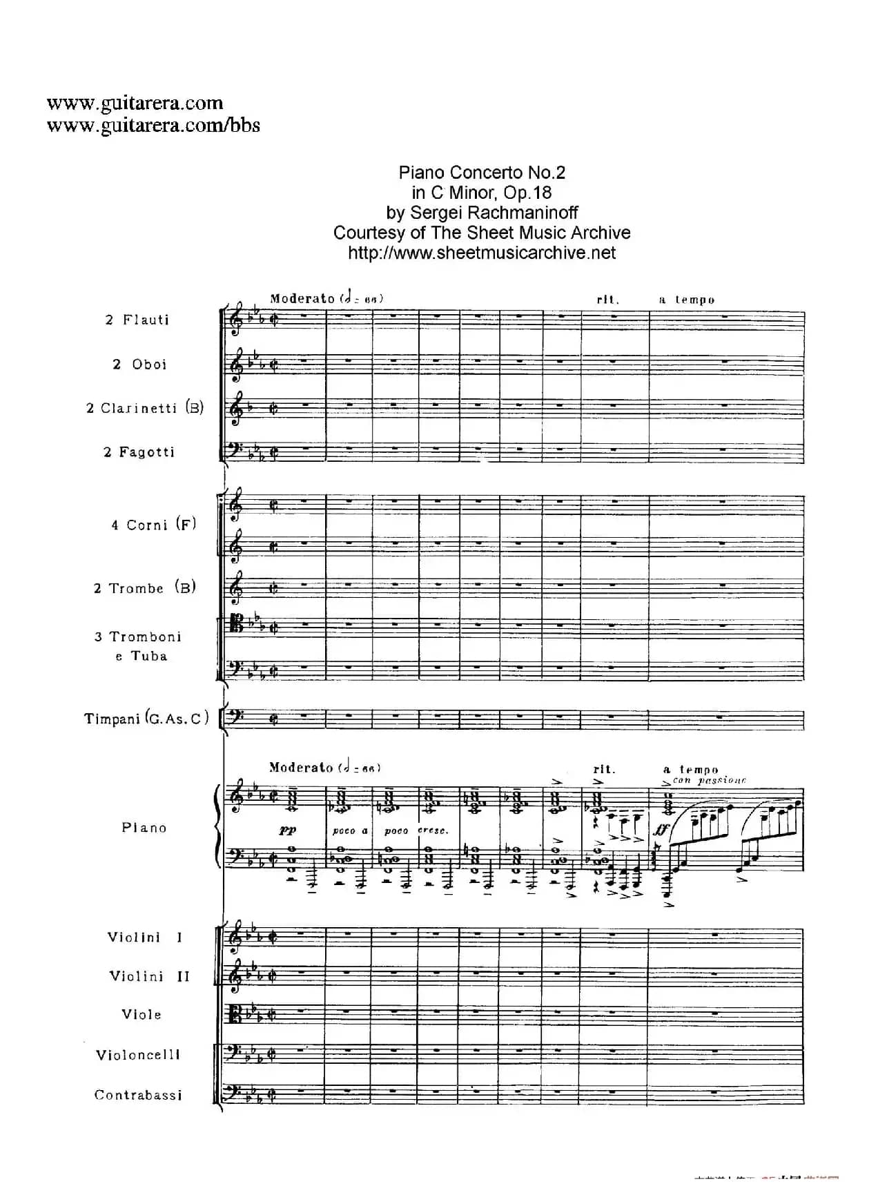 c小调第二钢琴协奏曲 Op.18（第一乐章总谱·P1——9）