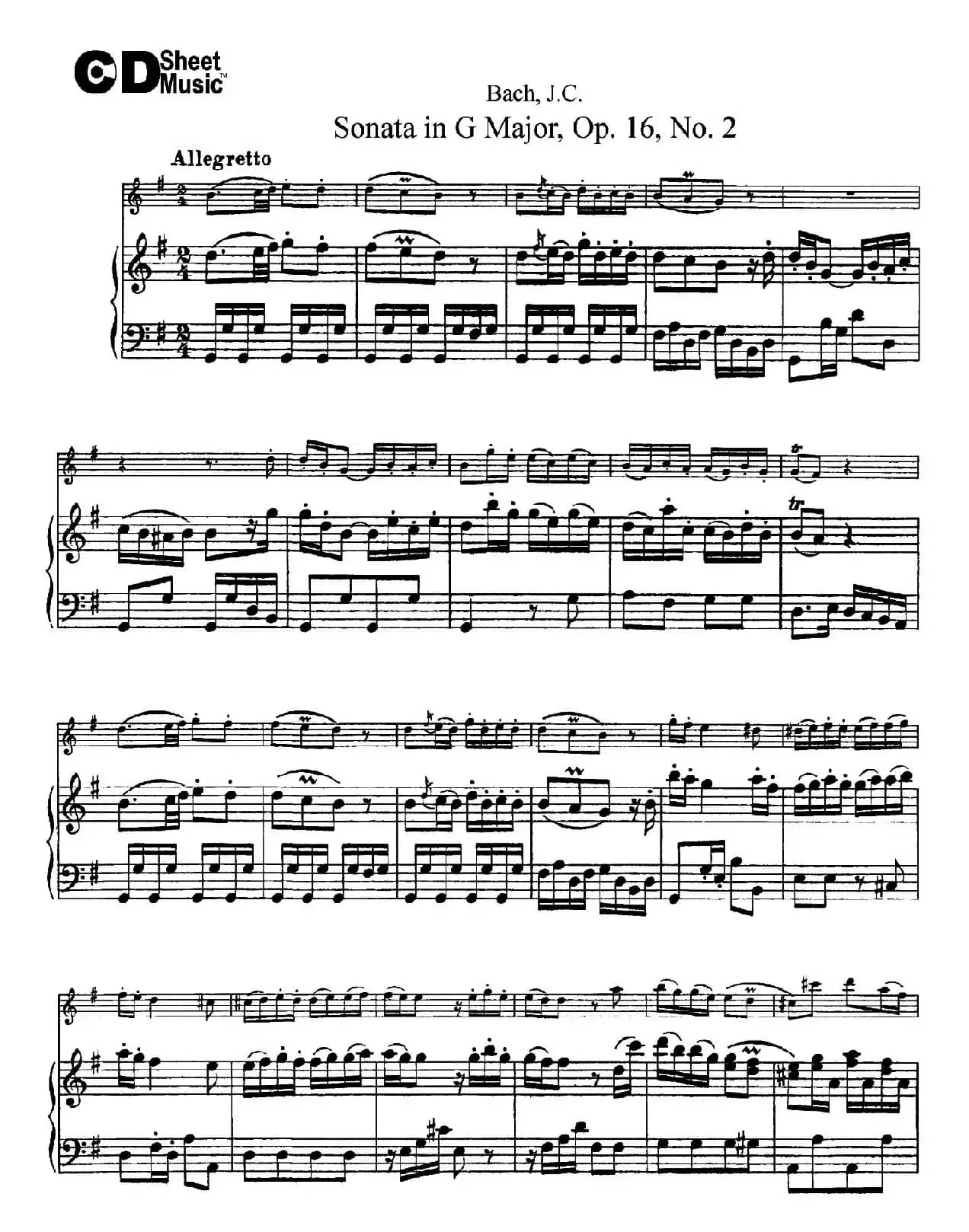 Sonata in D Major,Op.16 No.2（小提琴+钢琴伴奏）