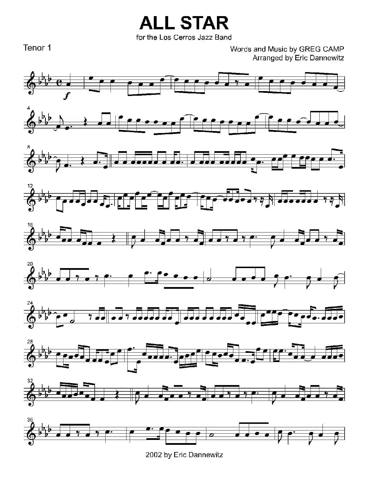 ALL STAR（2支次中音萨克斯分谱）