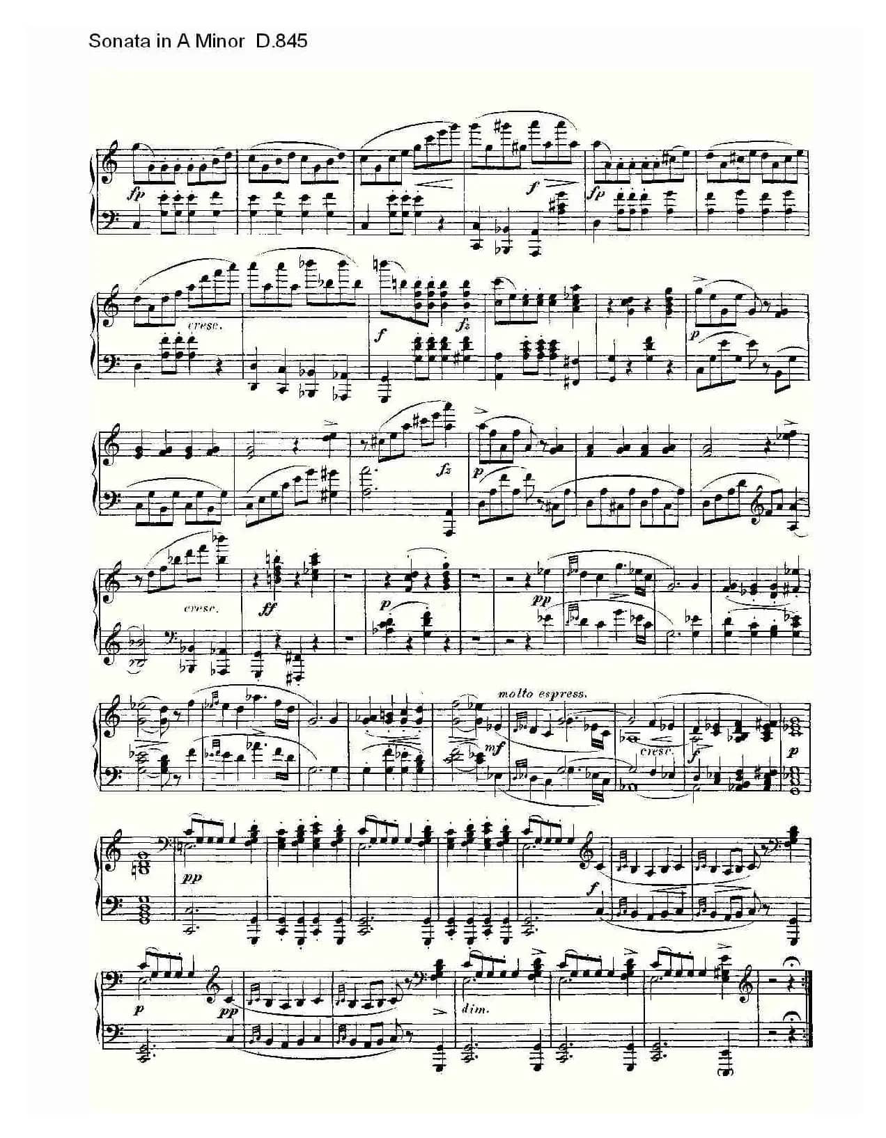 Sonata in A Minor D.845（A小调奏鸣曲 D.845）