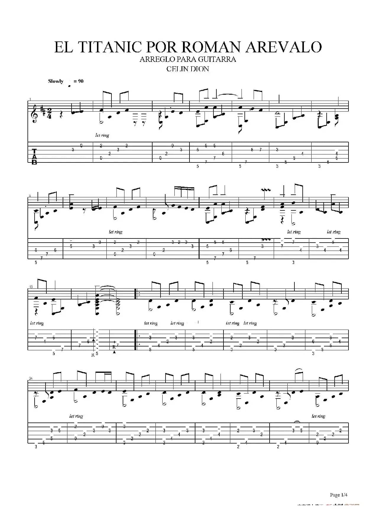 古典吉他：James Horner：Titanic