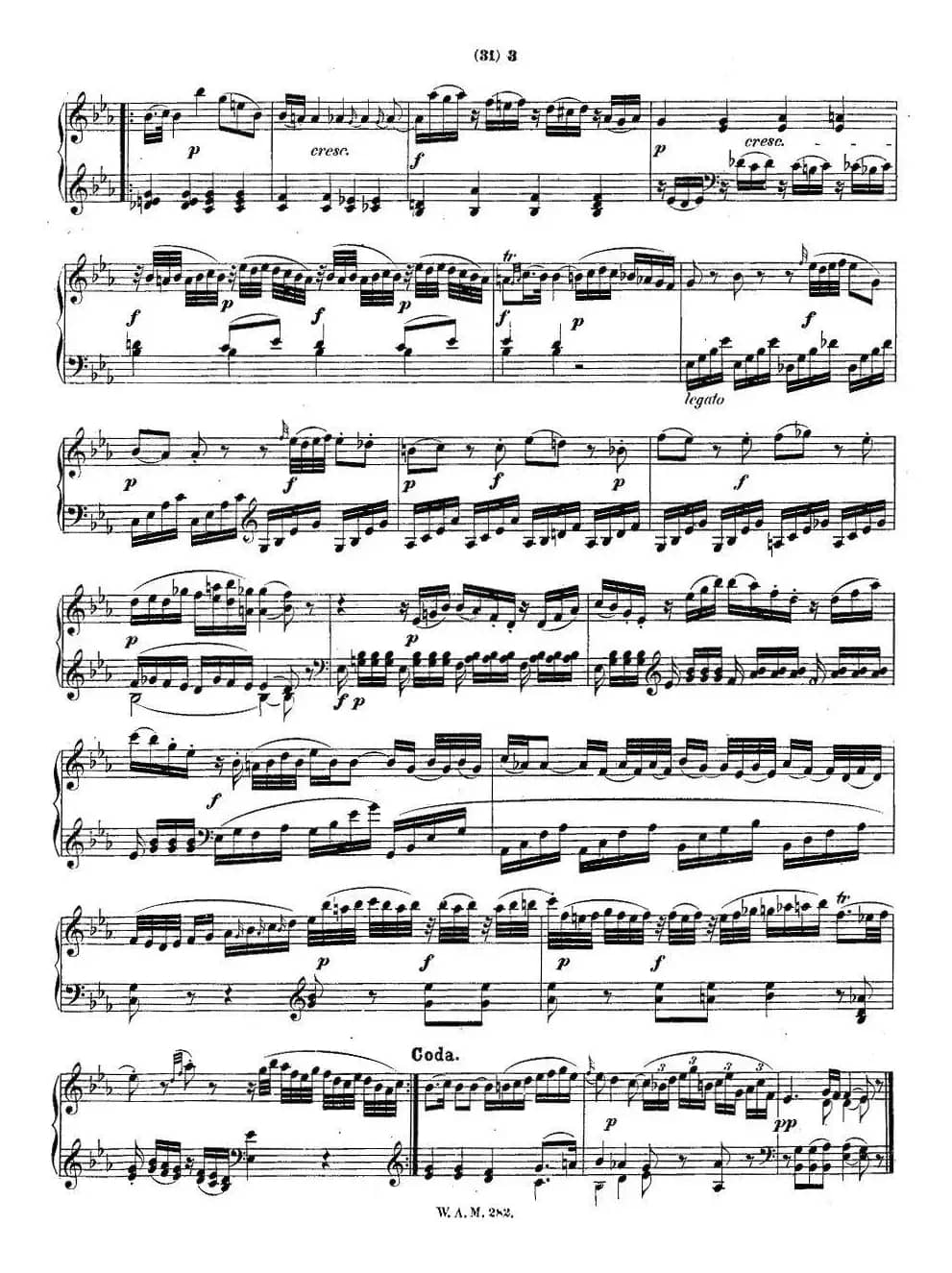 降E大调第四钢琴奏鸣曲 KV.282